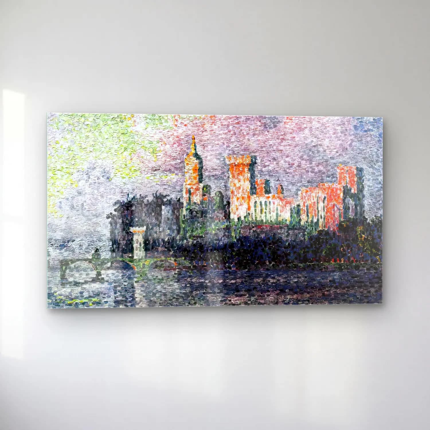 Paul Signac – The Papal Palace in Avignon cam tablo — sol açıdan görünüm