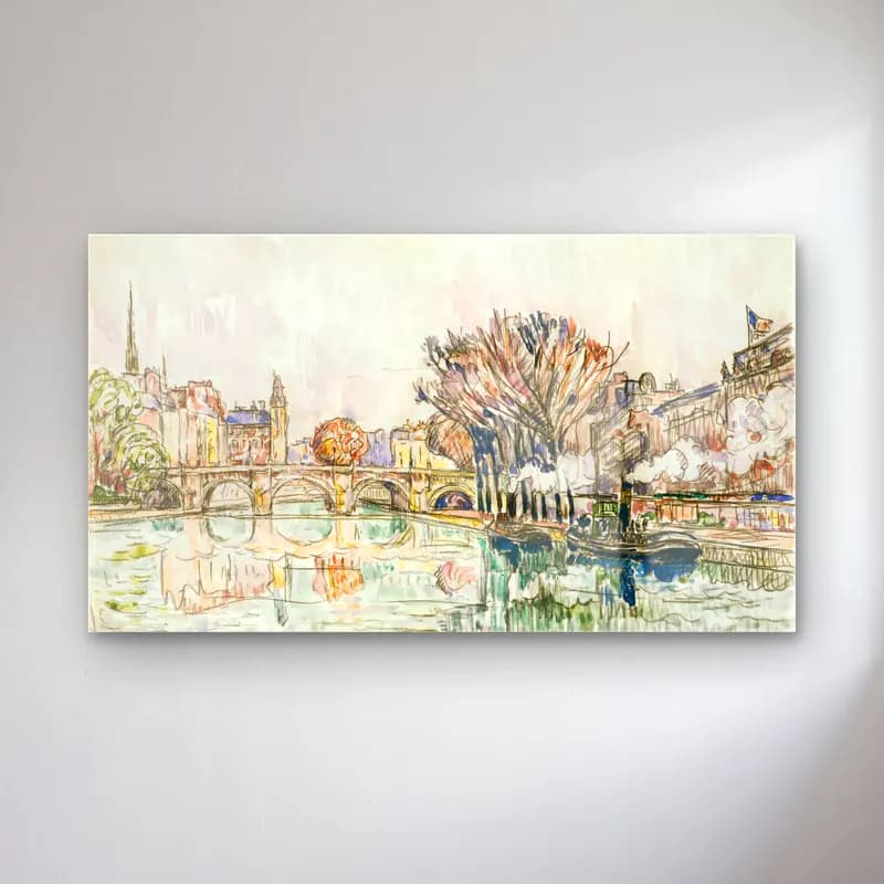 Paul Signac – The Pont Neuf cam tablo — Paul Signac – The Pont Neuf — suluboya köprü