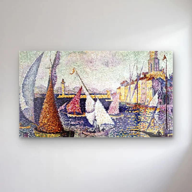 Paul Signac – The Port of Saint-Tropez cam tablo — Paul Signac – The Port of Saint-Tropez — empresyonist liman ve tekneler