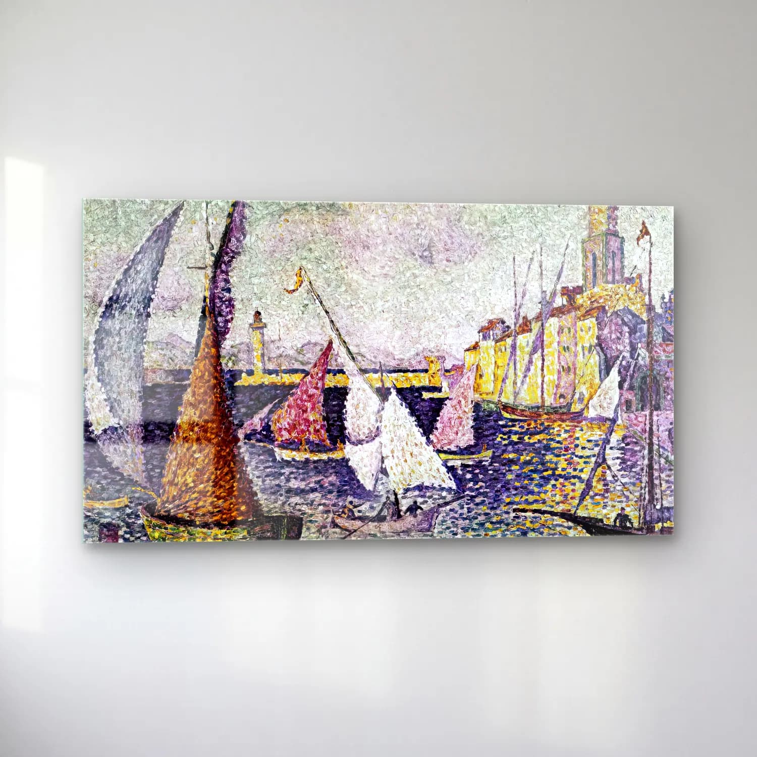 Paul Signac – The Port of Saint-Tropez cam tablo — sol açıdan görünüm