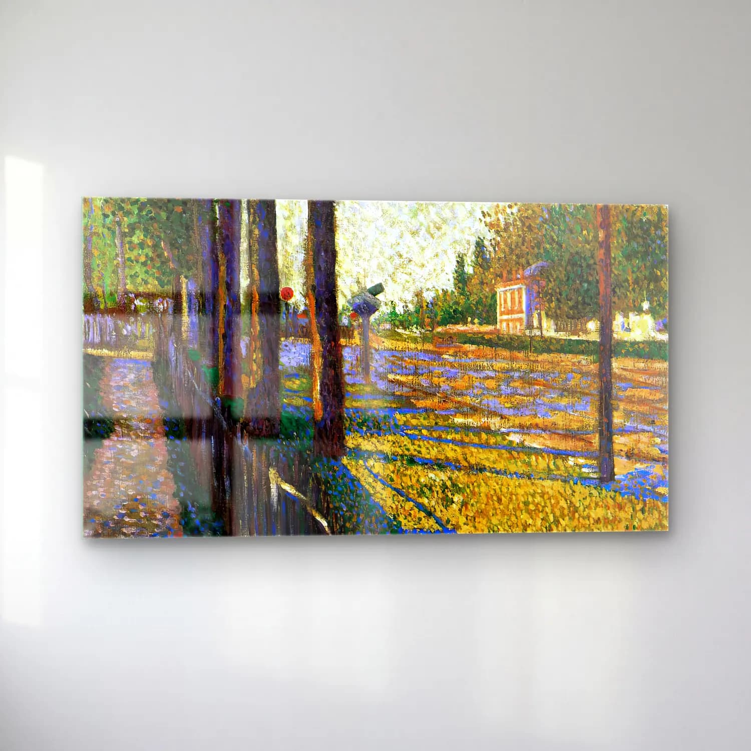 Paul Signac – The Railway at Bois-Colombe cam tablo — sol açıdan görünüm