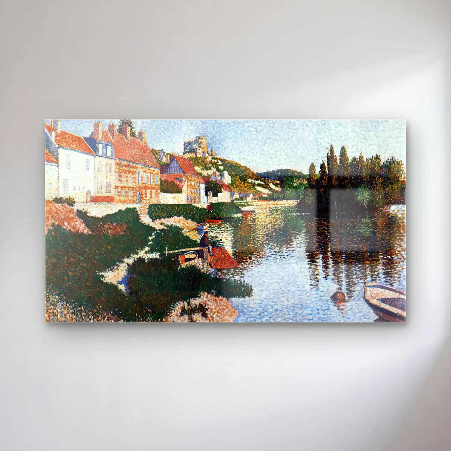 Paul Signac – The River Bank, Petit-Andely cam tablo — Paul Signac – The River Bank, Petit-Andely — empresyonist kırda nehir