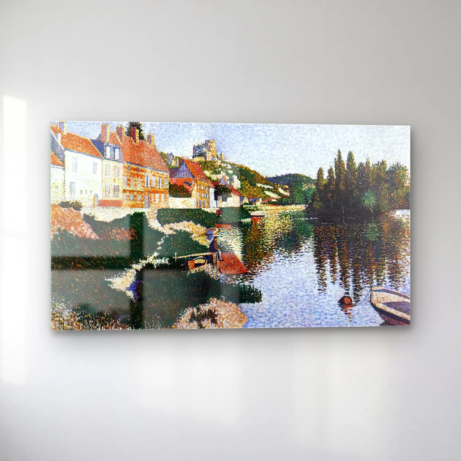 Paul Signac – The River Bank, Petit-Andely cam tablo — sol açıdan görünüm