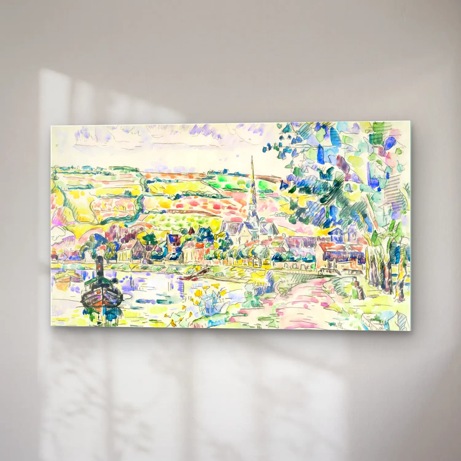 Paul Signac – The River Bank cam tablo — sağ açıdan görünüm