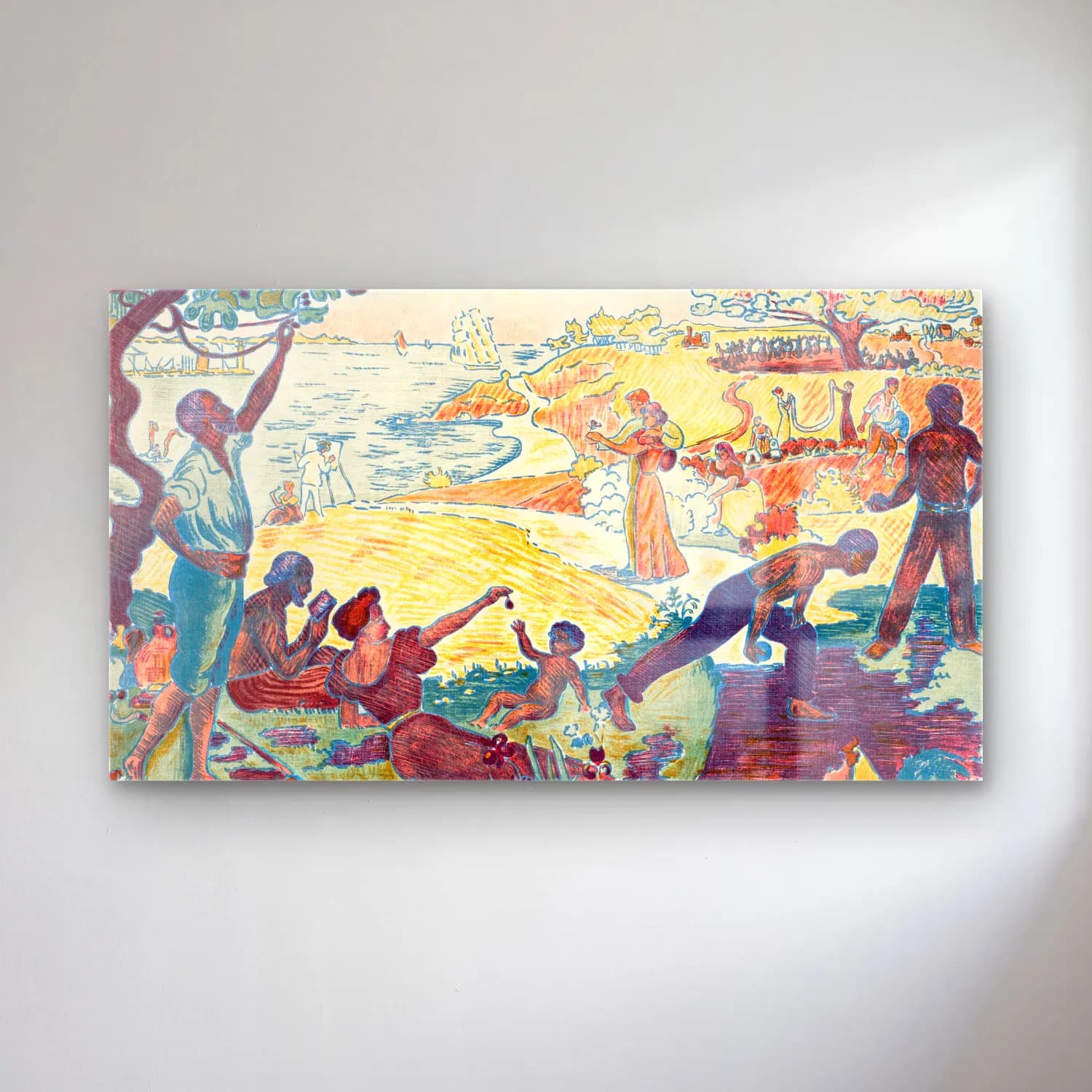 Paul Signac – Time of Harmony cam tablo — Paul Signac – Time of Harmony — vintage sahilde i̇nsanlar