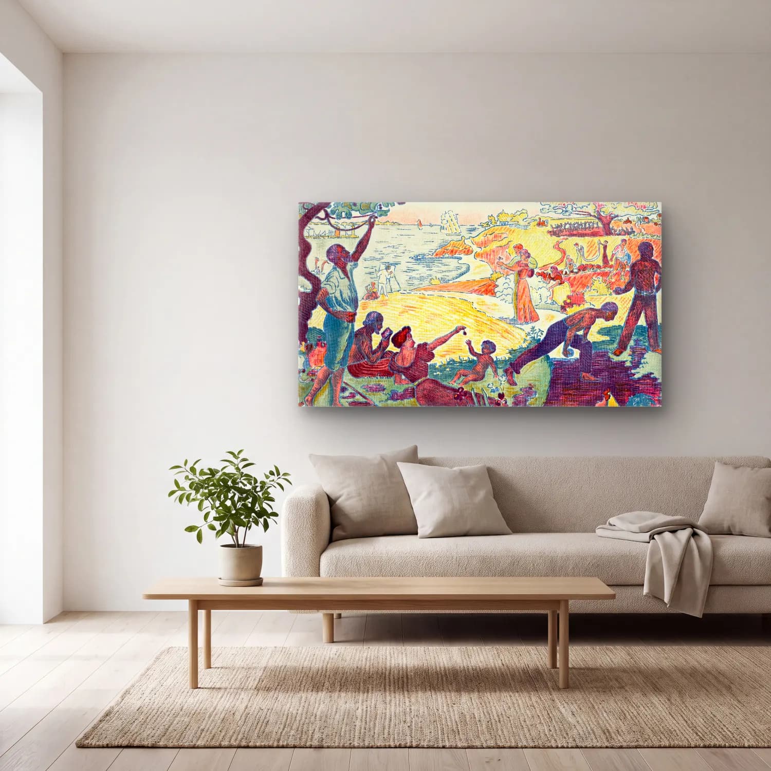 Paul Signac – Time of Harmony cam tablo — açık renk salonda