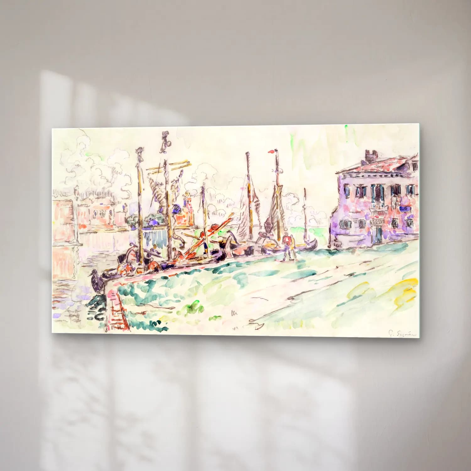 Paul Signac – Venice Harbor cam tablo — sağ açıdan görünüm