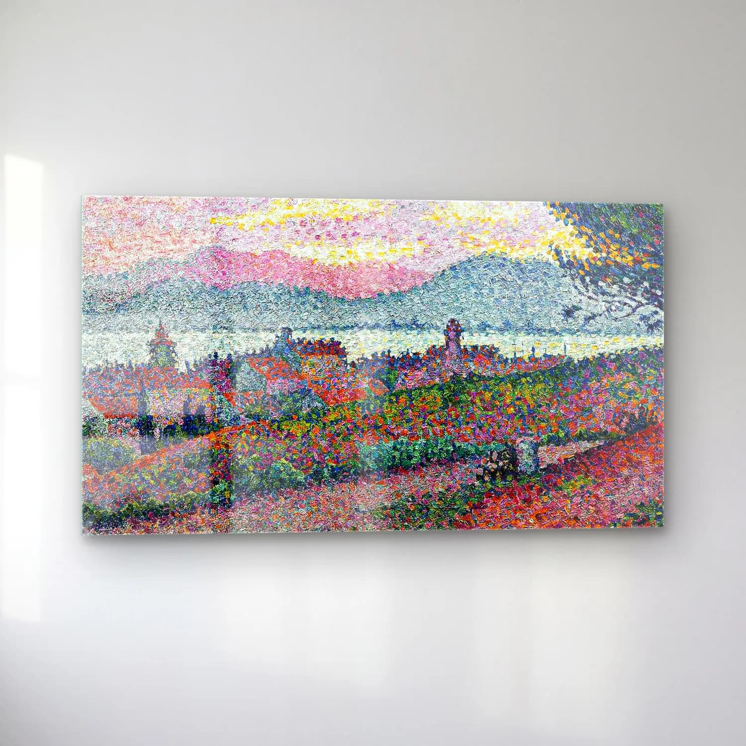 Paul Signac – View of Saint-Tropez (detail) cam tablo — sol açıdan görünüm