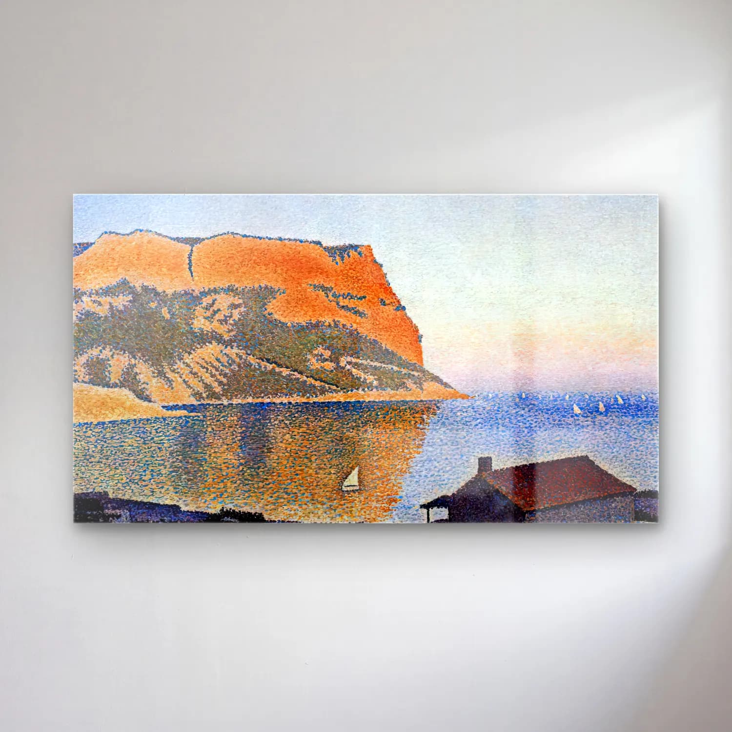 Paul Signac – View of the Bay of Cassis, Cap Canaille cam tablo — Paul Signac – View of the Bay of Cassis, Cap Canaille — empresyonist i̇talyan sahili