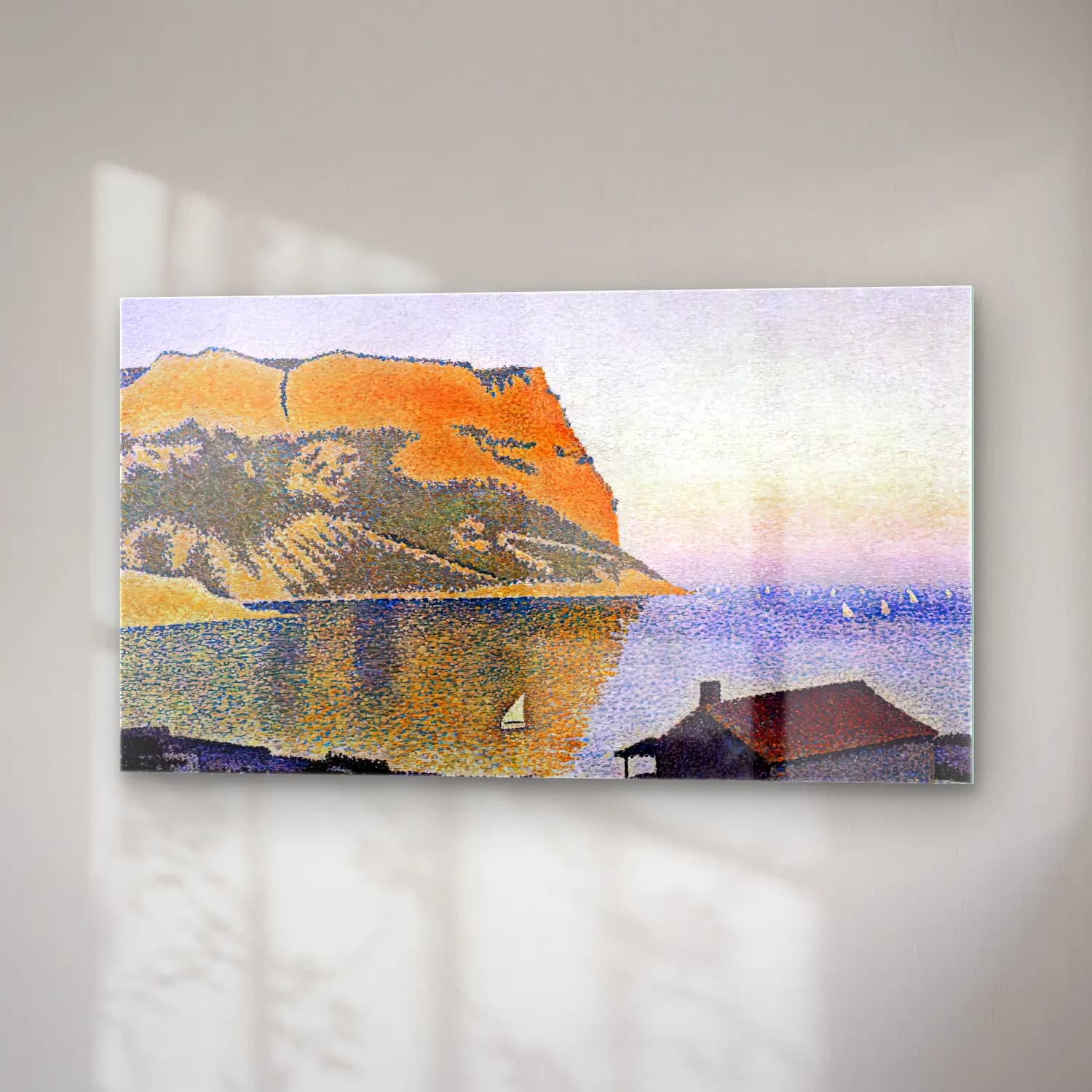 Paul Signac – View of the Bay of Cassis, Cap Canaille cam tablo — sağ açıdan görünüm