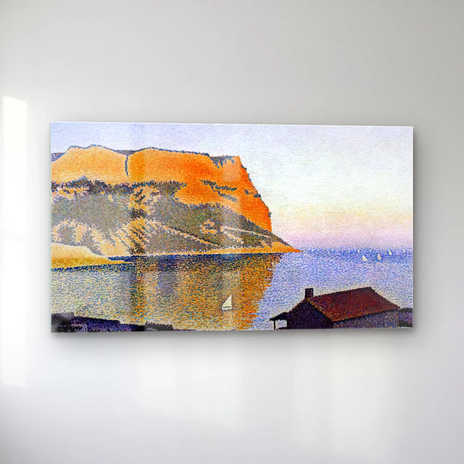 Paul Signac – View of the Bay of Cassis, Cap Canaille cam tablo — sol açıdan görünüm