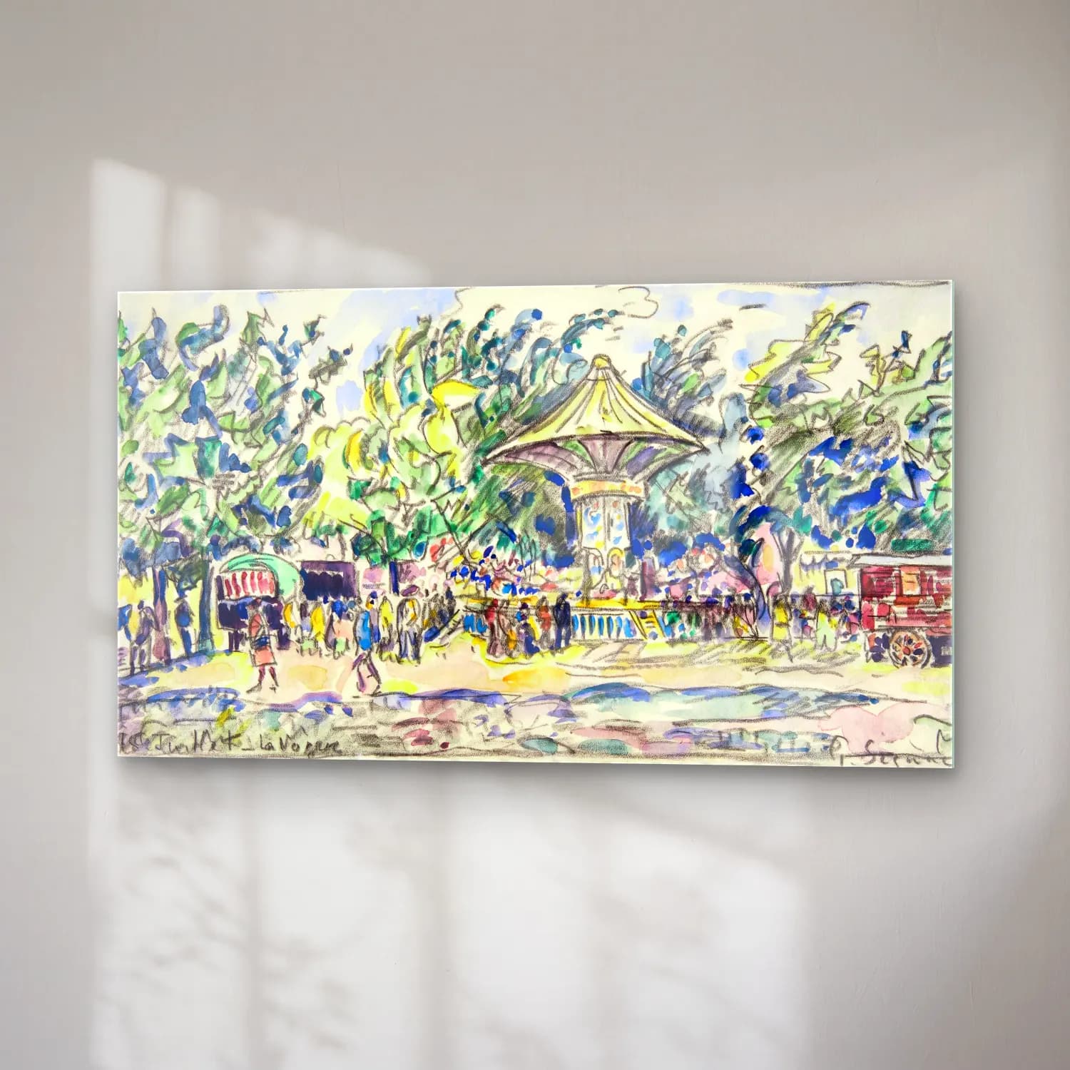 Paul Signac – Village Festival cam tablo — sağ açıdan görünüm