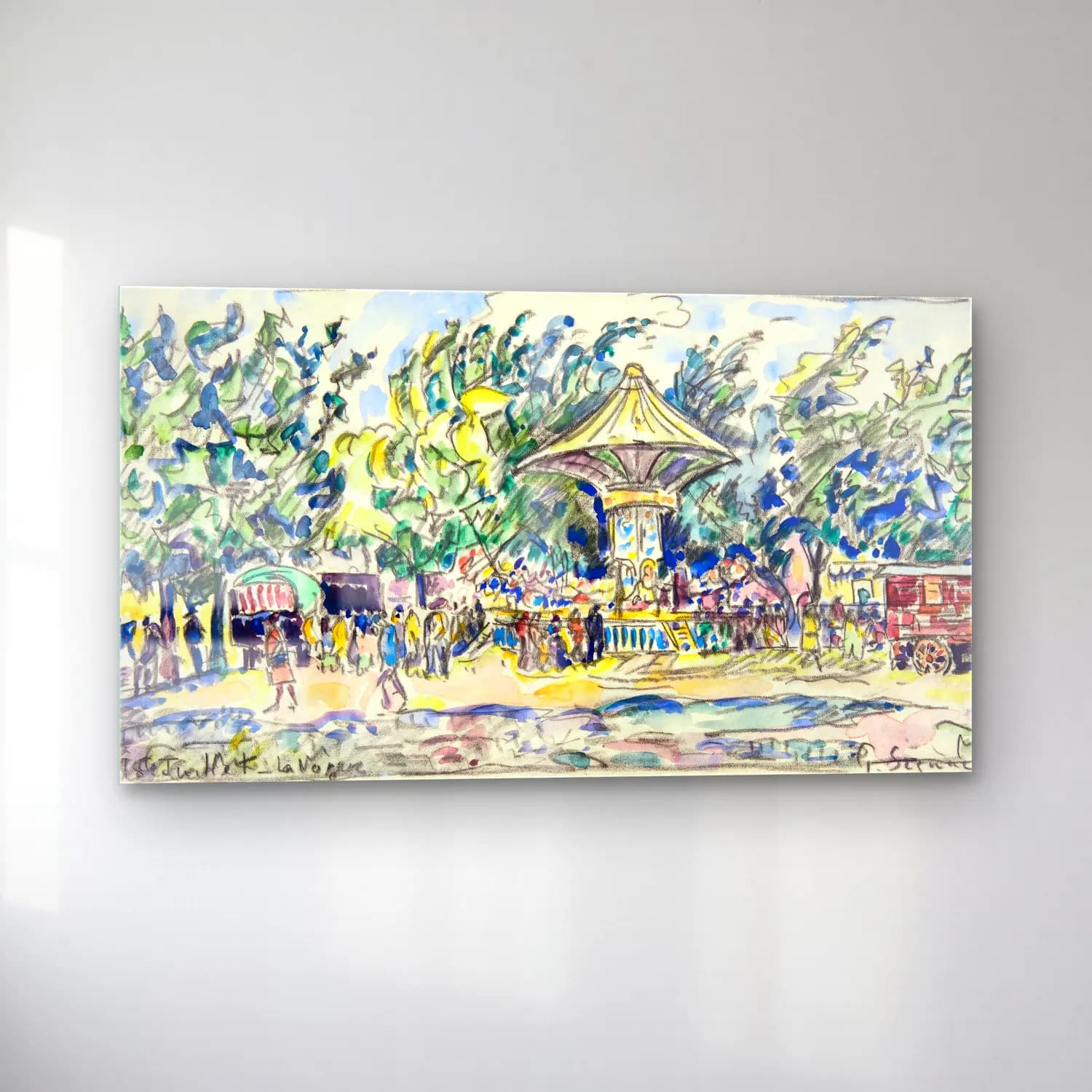Paul Signac – Village Festival cam tablo — sol açıdan görünüm