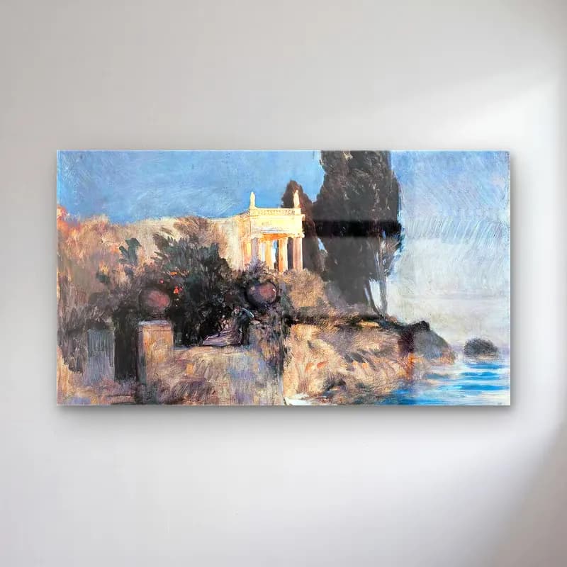 Arnold Böcklin – Villa by the Sea cam tablo — Arnold Böcklin – Villa by the Sea — empresyonist i̇talyan sahili