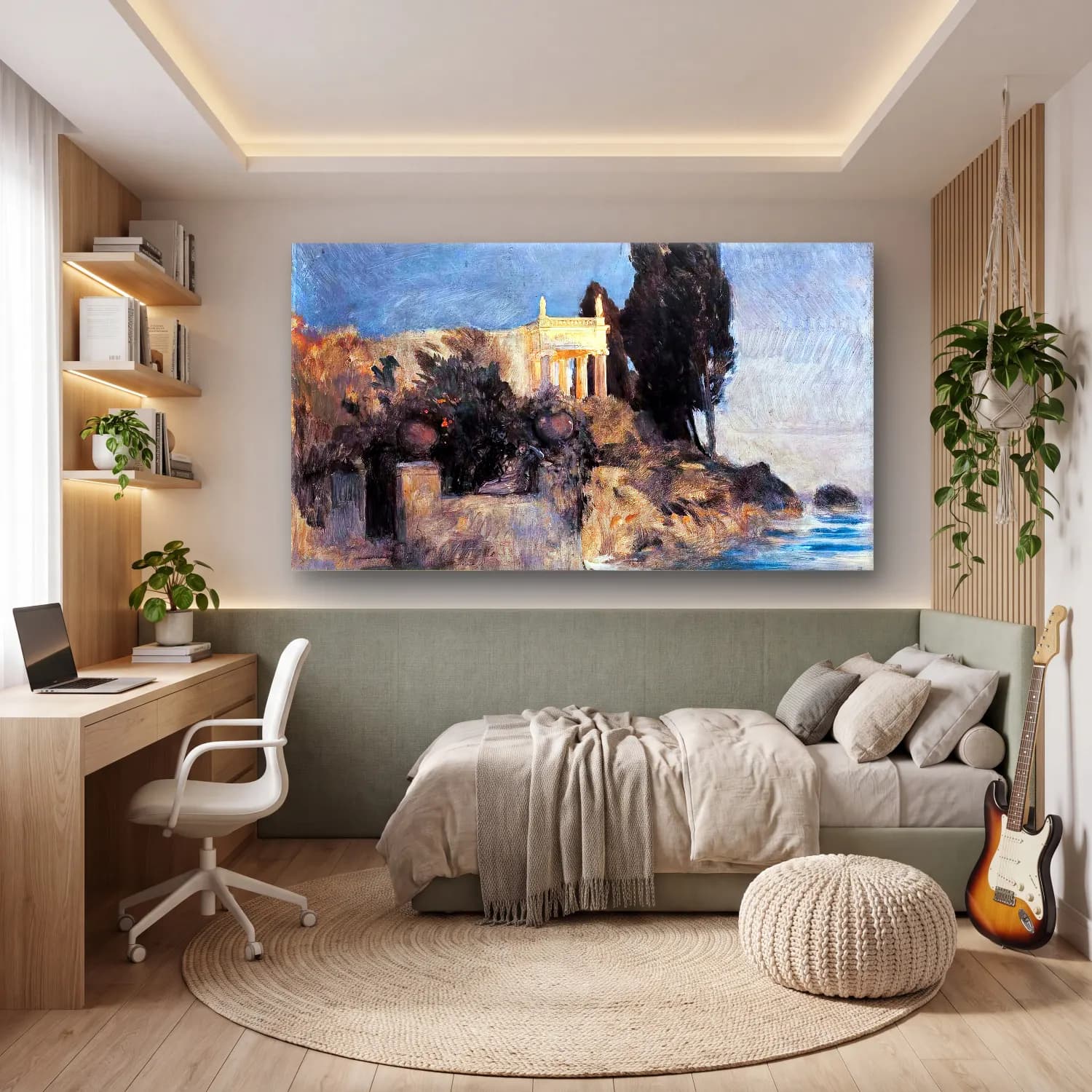 Arnold Böcklin – Villa by the Sea cam tablo — genç odasında