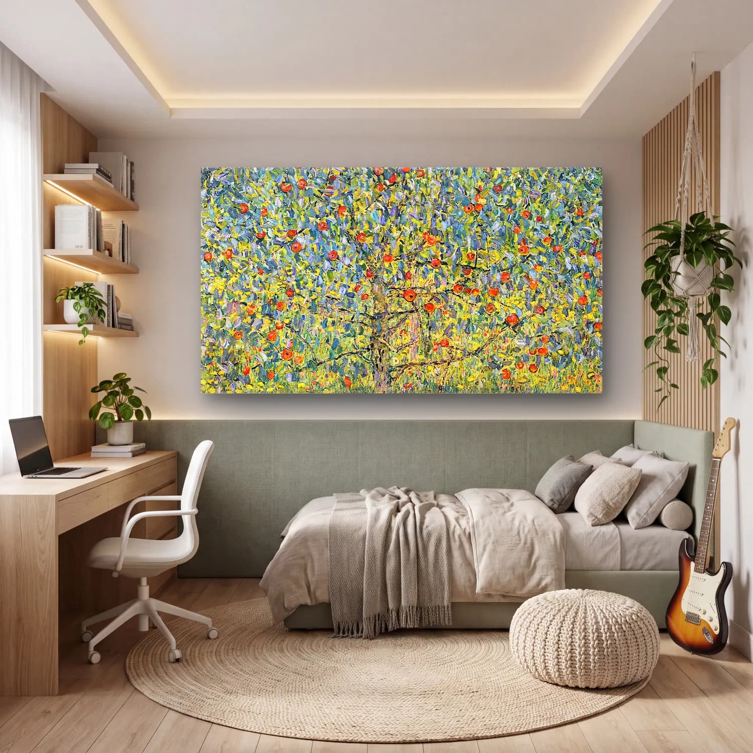 Gustav Klimt – Apple Tree cam tablo — genç odasında