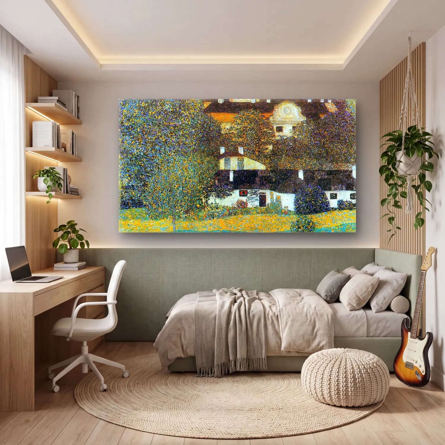 Gustav Klimt – Castle Chamber at Attersee II cam tablo — genç odasında