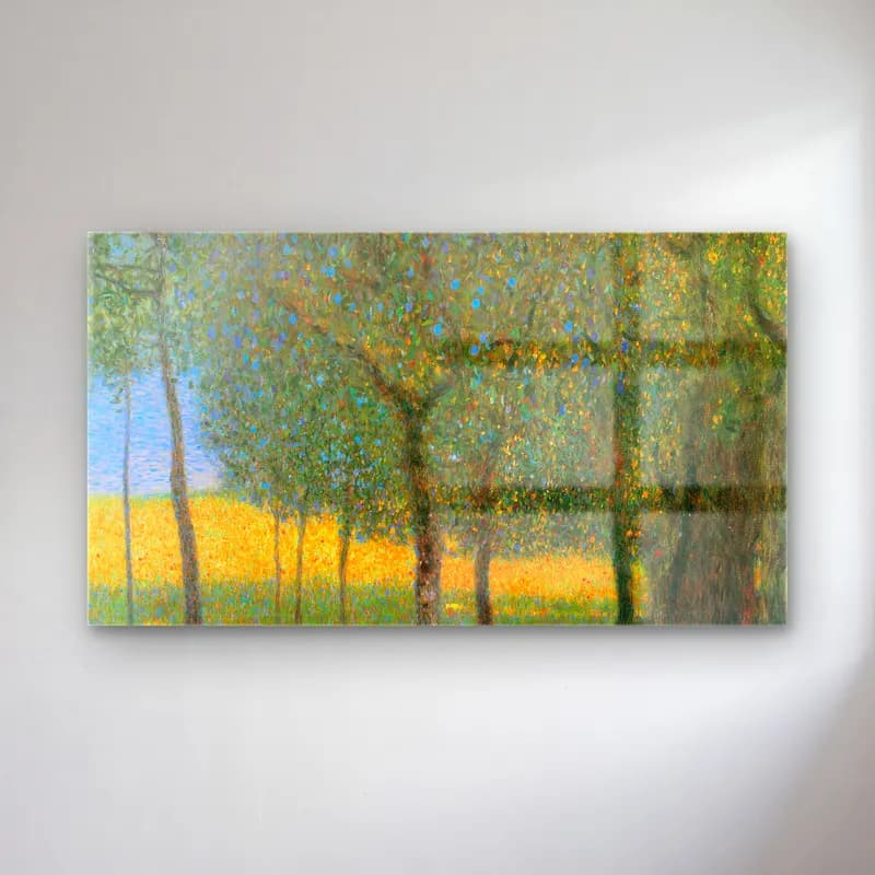 Gustav Klimt – Fruit Trees cam tablo — Gustav Klimt – Fruit Trees — empresyonist yalnız ağaç