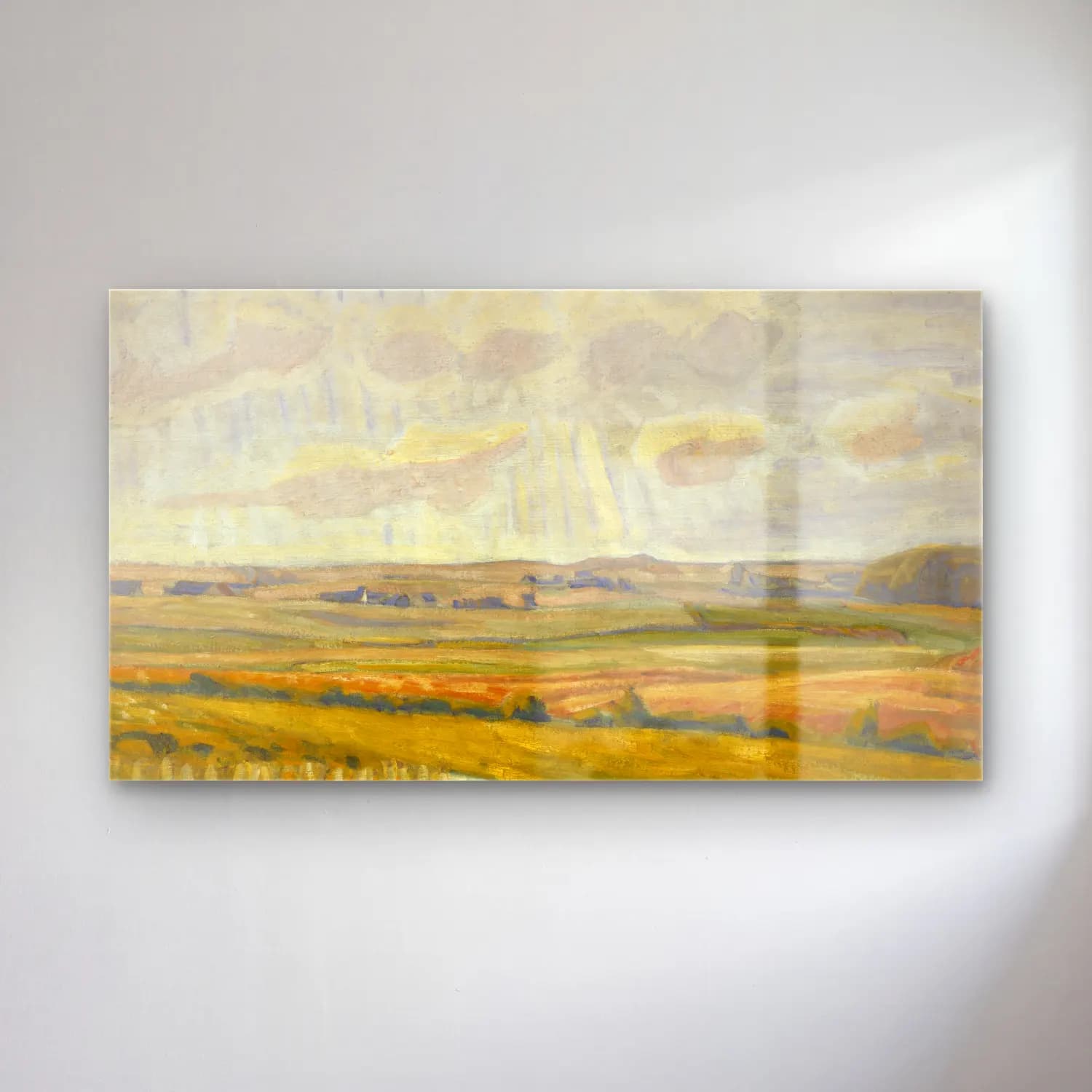 Niels Larsen Stevns – Asminderup backs towards the light cam tablo — Niels Larsen Stevns – Asminderup backs towards the light — empresyonist yeşil tepeler
