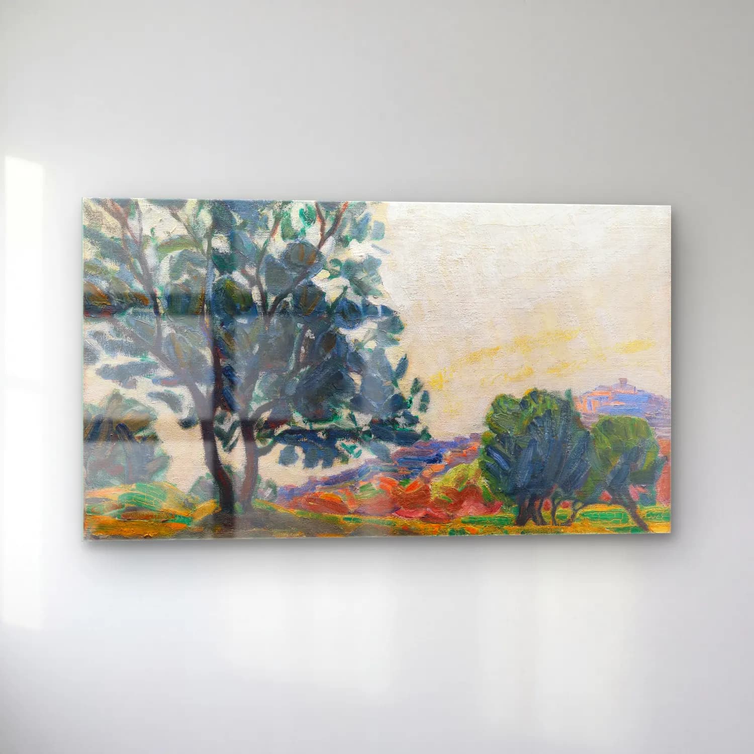 Niels Larsen Stevns – The Olive Grove with Cagnes in the Background Against the… cam tablo — sol açıdan görünüm