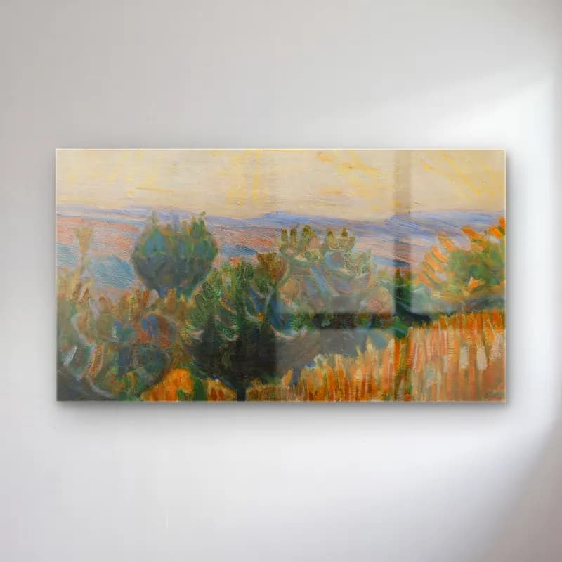 Niels Larsen Stevns – The vignette towards the light cam tablo — Niels Larsen Stevns – The vignette towards the light — empresyonist buğday tarlası