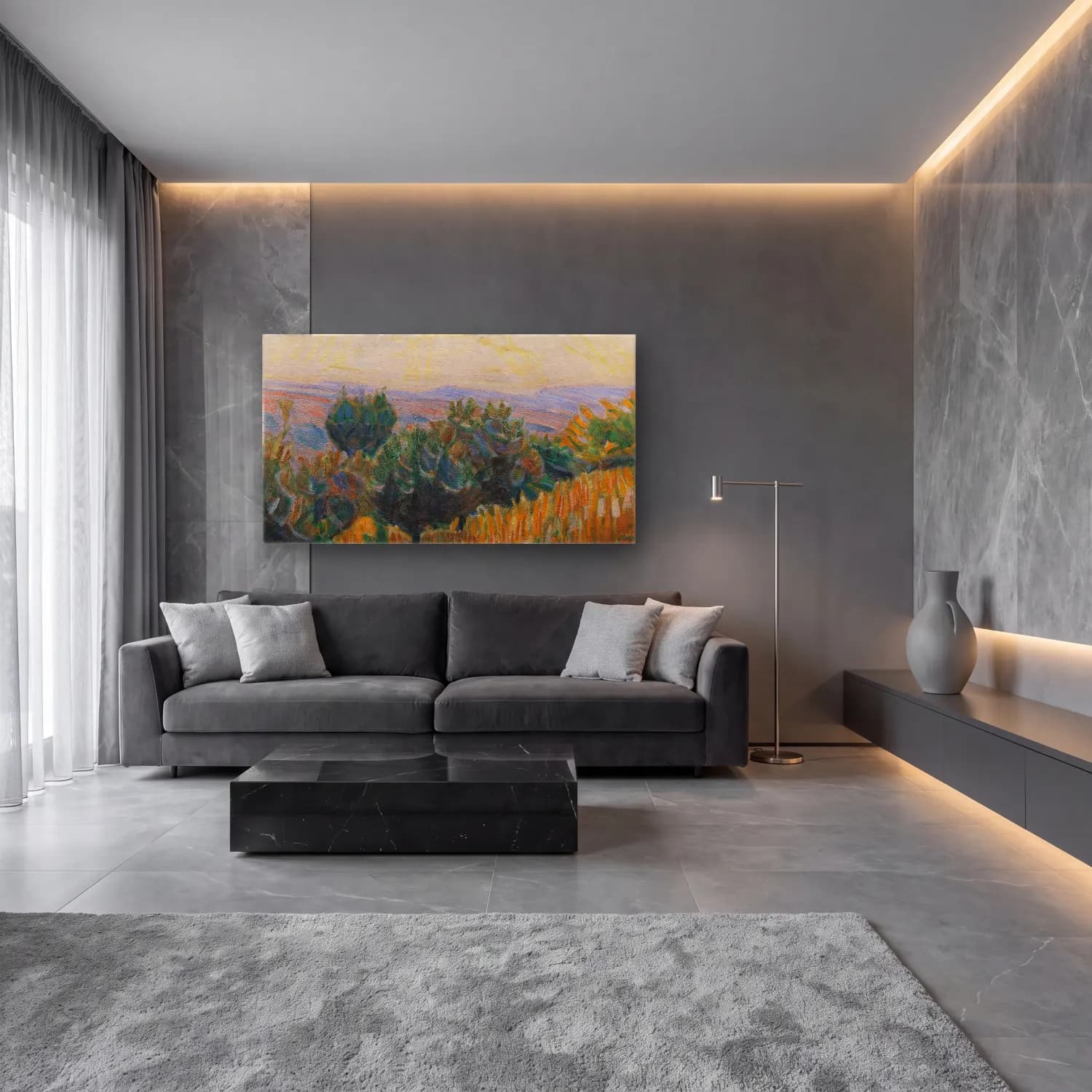 Niels Larsen Stevns – The vignette towards the light cam tablo — lüks salon duvarında