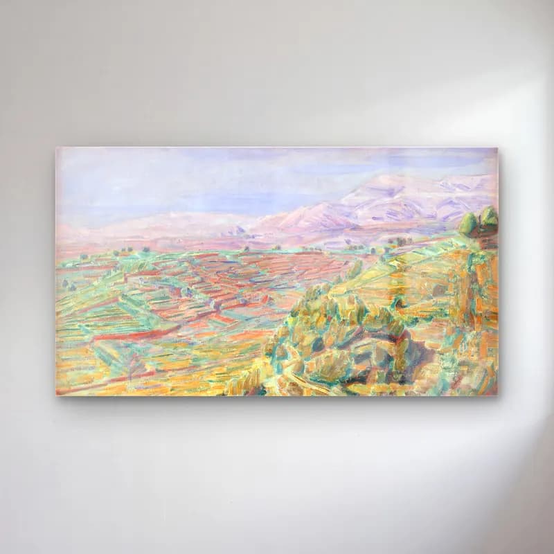 Niels Larsen Stevns – Unknown cam tablo — Niels Larsen Stevns – Unknown — empresyonist yeşil tepeler