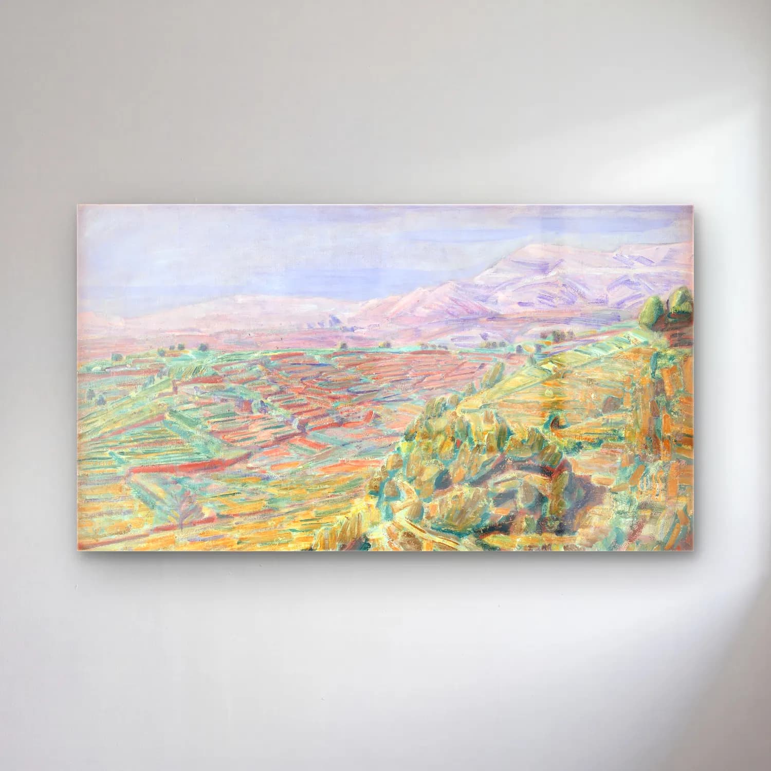 Niels Larsen Stevns – Unknown cam tablo — Niels Larsen Stevns – Unknown — empresyonist yeşil tepeler