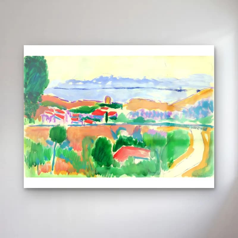 Henri Matisse – Vue de Collioure (circa 1906-1907) cam tablo — Henri Matisse – Vue de Collioure (circa 1906-1907) — empresyonist akdeniz sahil kasabası