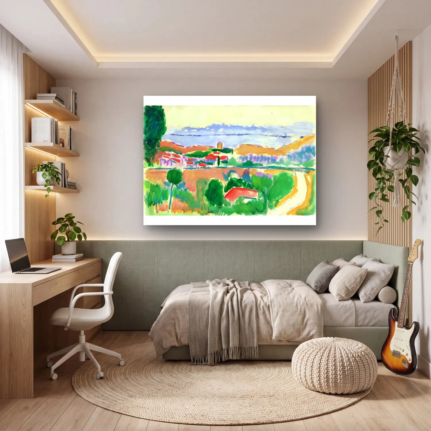 Henri Matisse – Vue de Collioure (circa 1906-1907) cam tablo — genç odasında