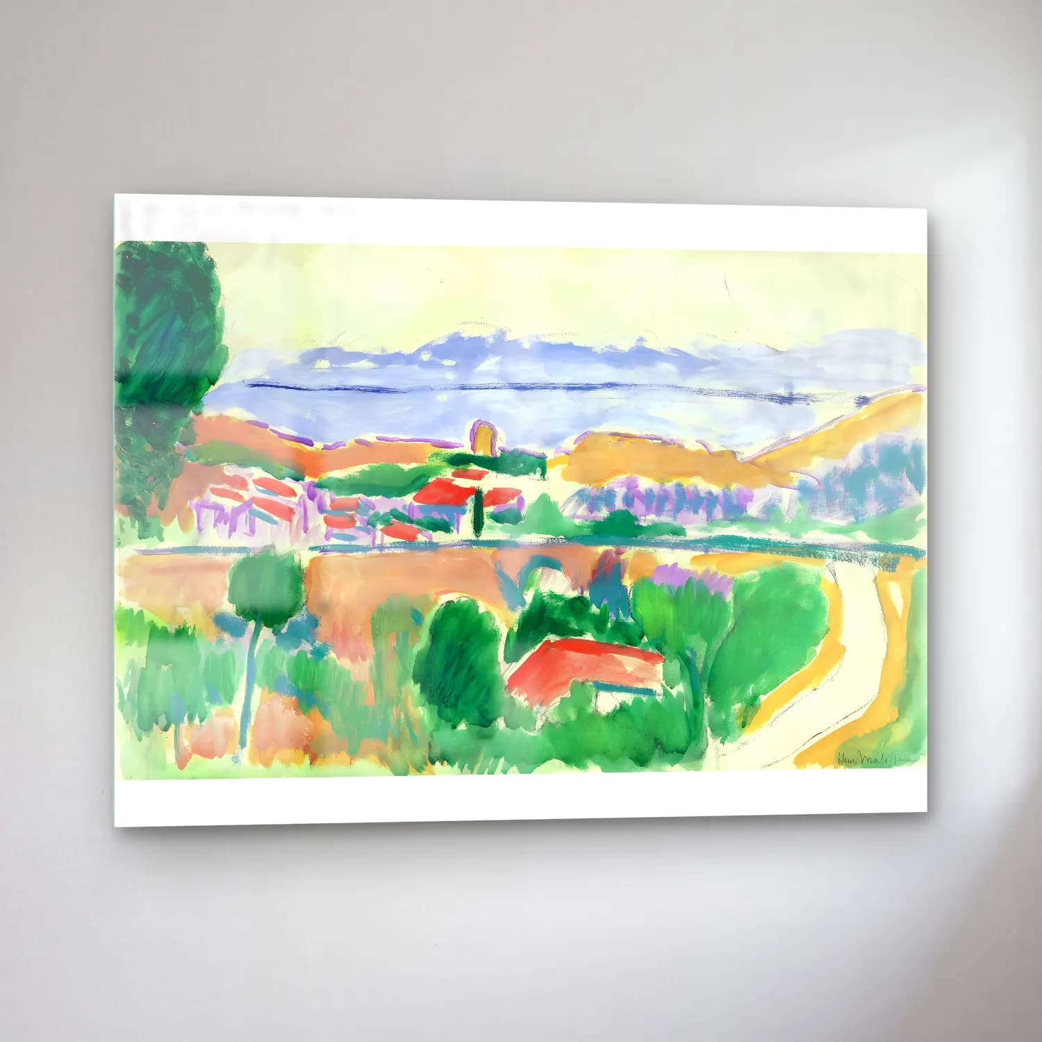 Henri Matisse – Vue de Collioure (circa 1906-1907) cam tablo — sol açıdan görünüm