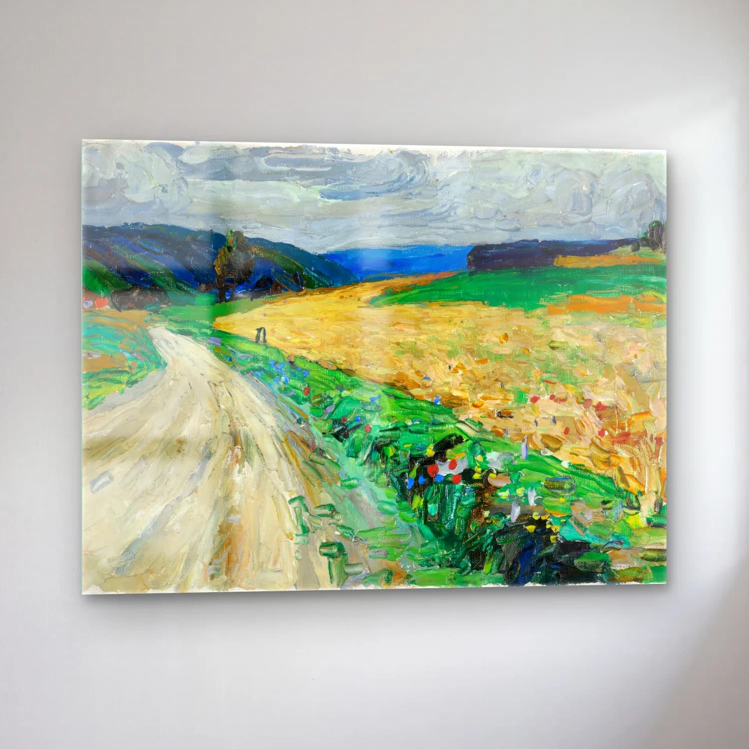 Wassily Kandinsky – Kallmünz – Nature study on the yellow stagecoach cam tablo — sol açıdan görünüm