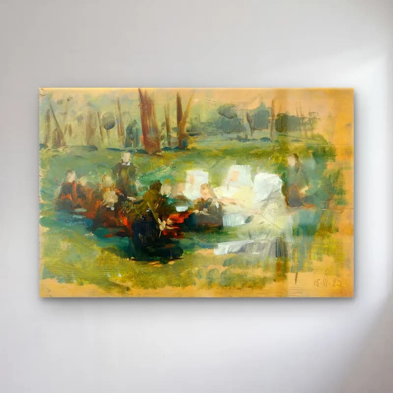 Empresyonist Sahilde İnsanlar No. 22 cam tablo — Empresyonist Sahilde İnsanlar No. 22 — empresyonist sahilde i̇nsanlar