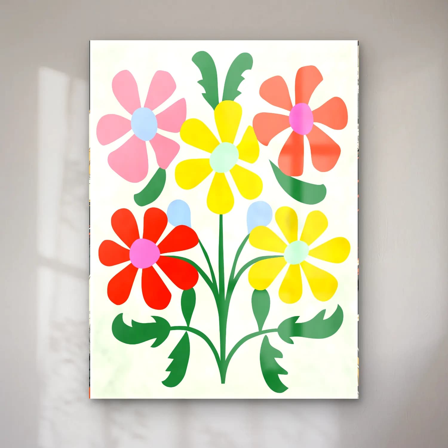 Retro Çiçek Deseni No. 46 cam tablo — Retro Çiçek Deseni No. 46 — retro çiçek deseni