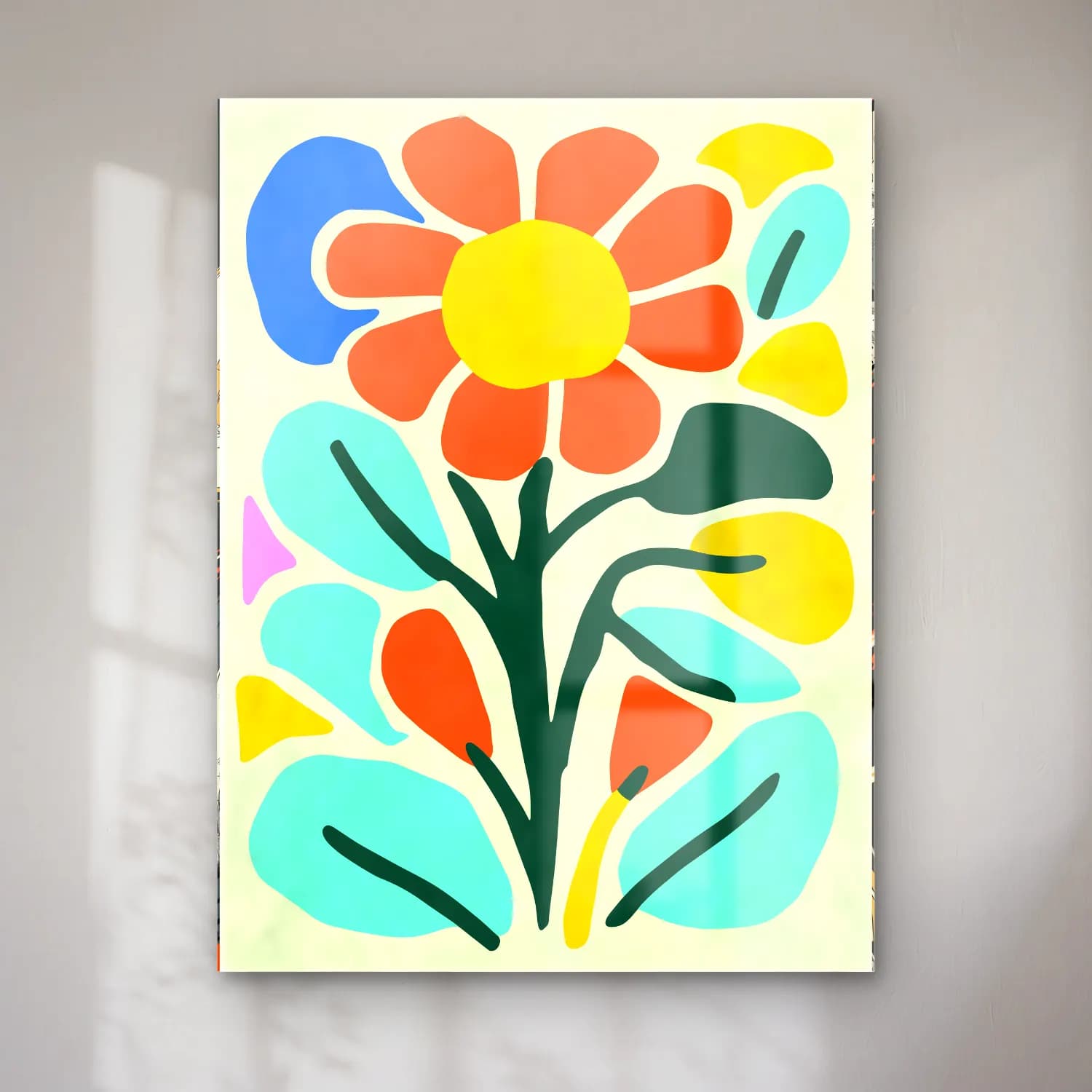 Boho Çiçek Deseni No. 53 cam tablo — Boho Çiçek Deseni No. 53 — boho çiçek deseni