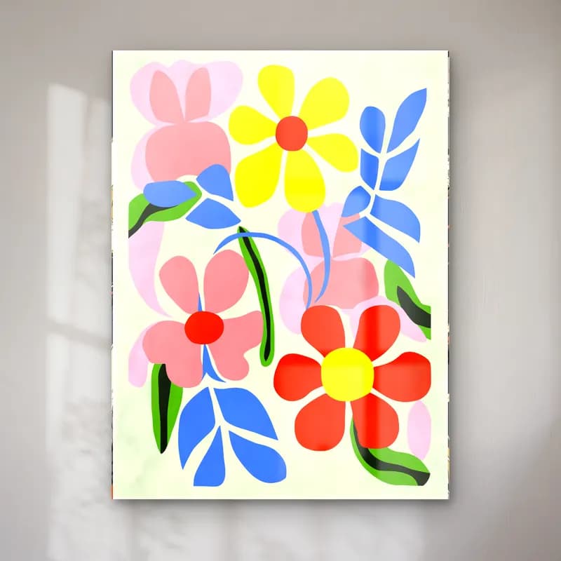 Maksimalist Çiçek Deseni No. 4 cam tablo — Maksimalist Çiçek Deseni No. 4 — maksimalist çiçek deseni
