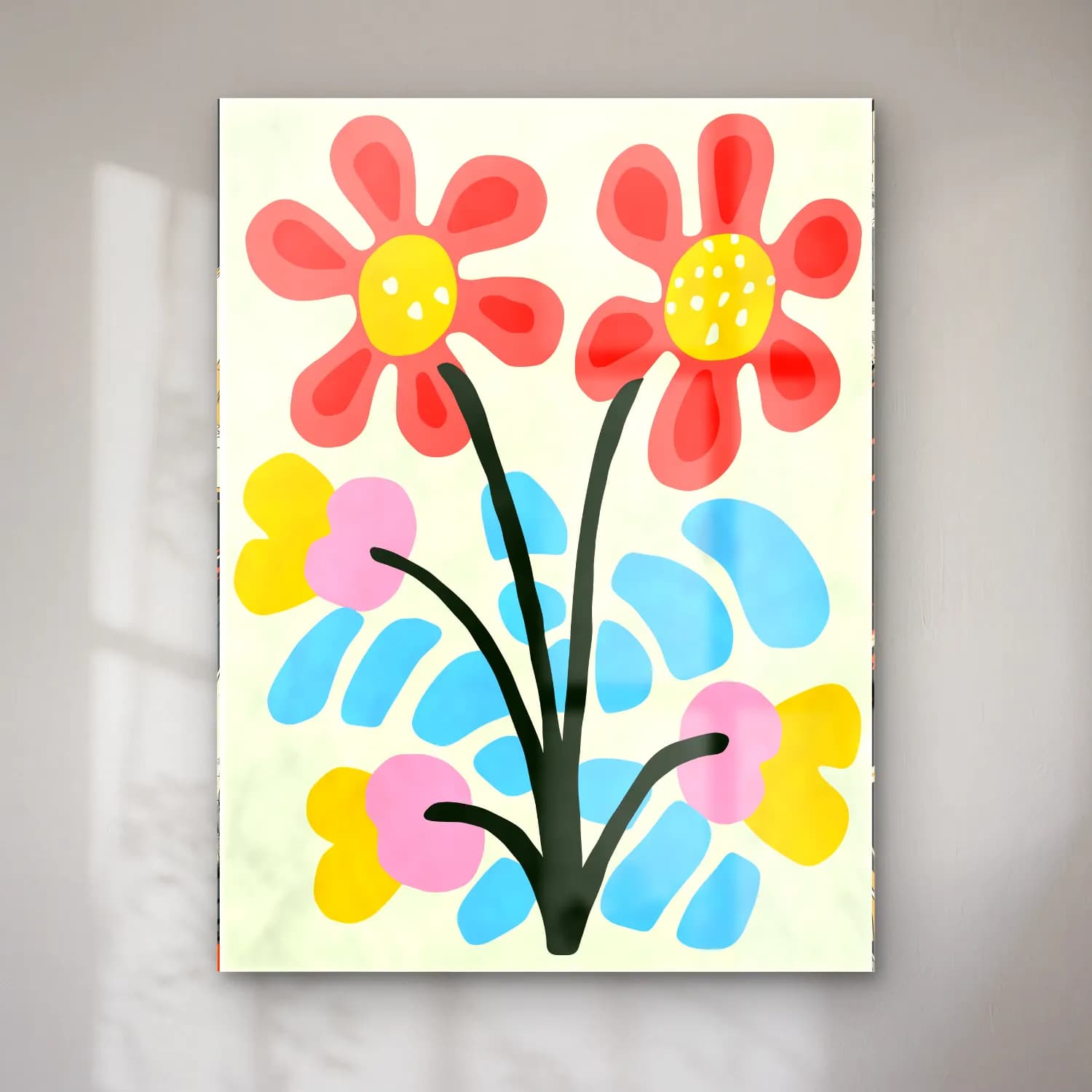 Boho Çiçek Deseni No. 54 cam tablo — Boho Çiçek Deseni No. 54 — boho çiçek deseni