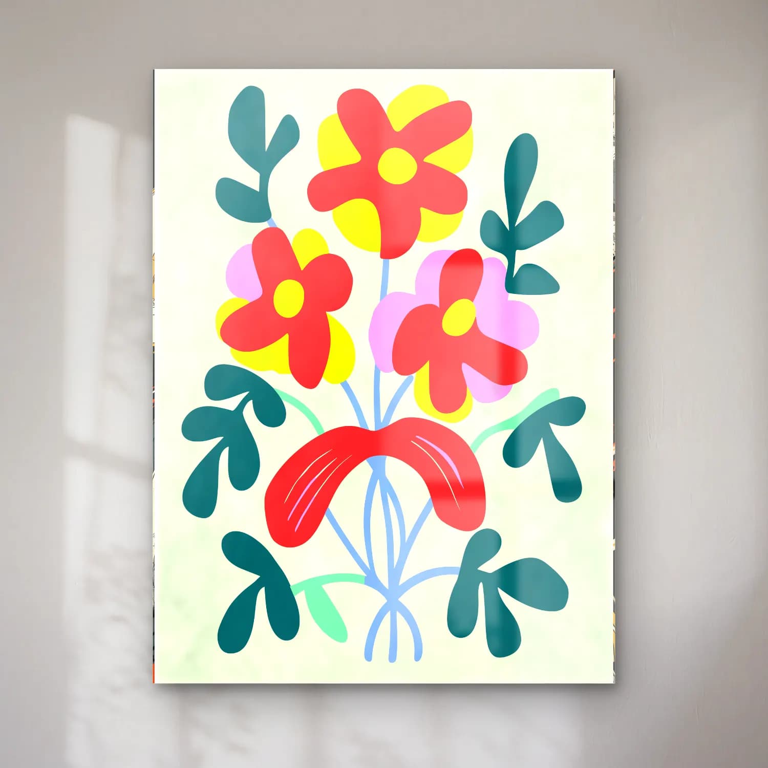 Boho Çiçek Deseni No. 55 cam tablo — Boho Çiçek Deseni No. 55 — boho çiçek deseni