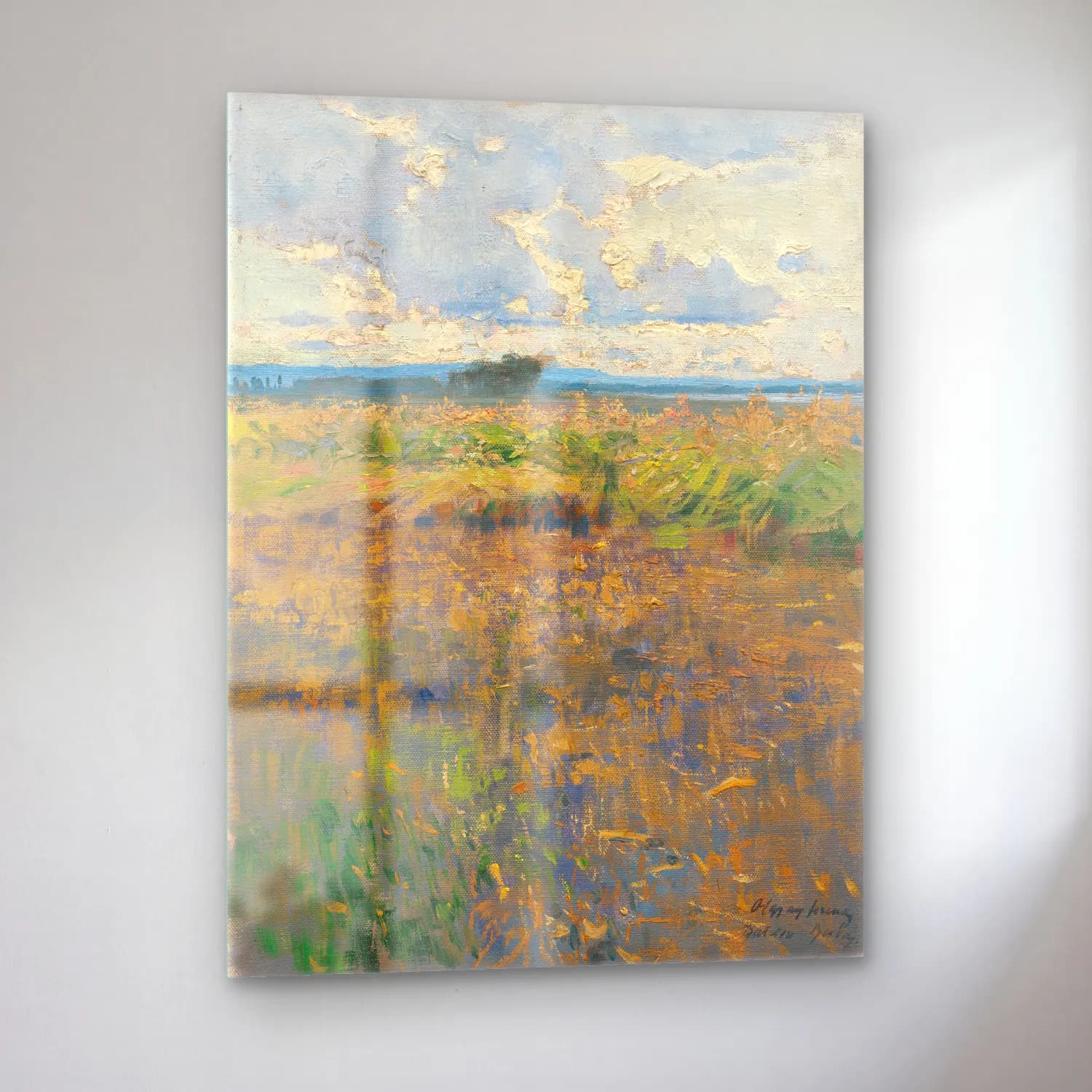 Empresyonist Buğday Tarlası No. 34 cam tablo — sol açıdan görünüm