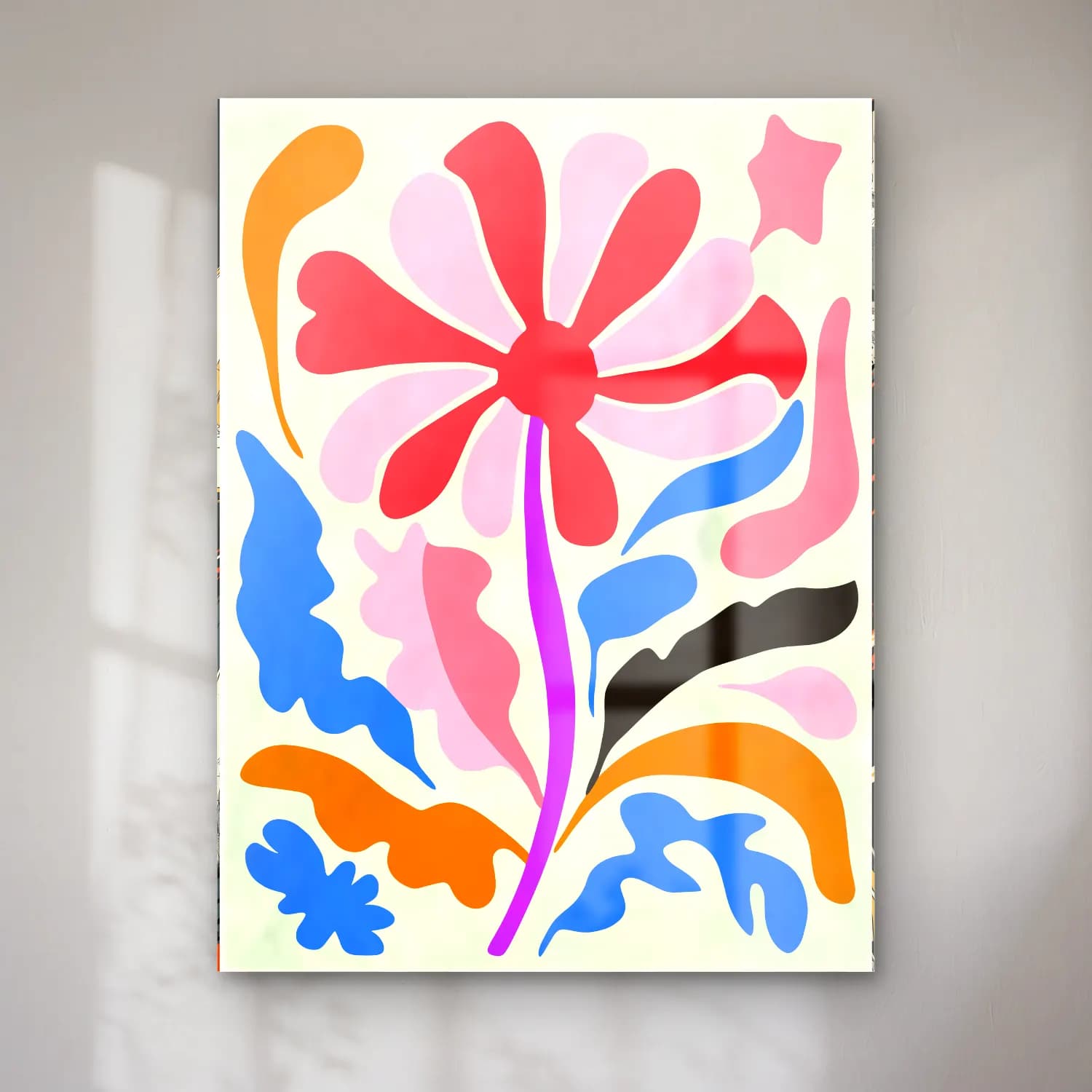 Boho Çiçek Deseni No. 56 cam tablo — Boho Çiçek Deseni No. 56 — boho çiçek deseni