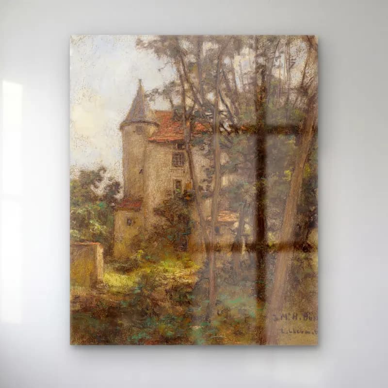 Empresyonist Şato – Pastel Tonlar cam tablo — Empresyonist Şato – Pastel Tonlar — empresyonist şato