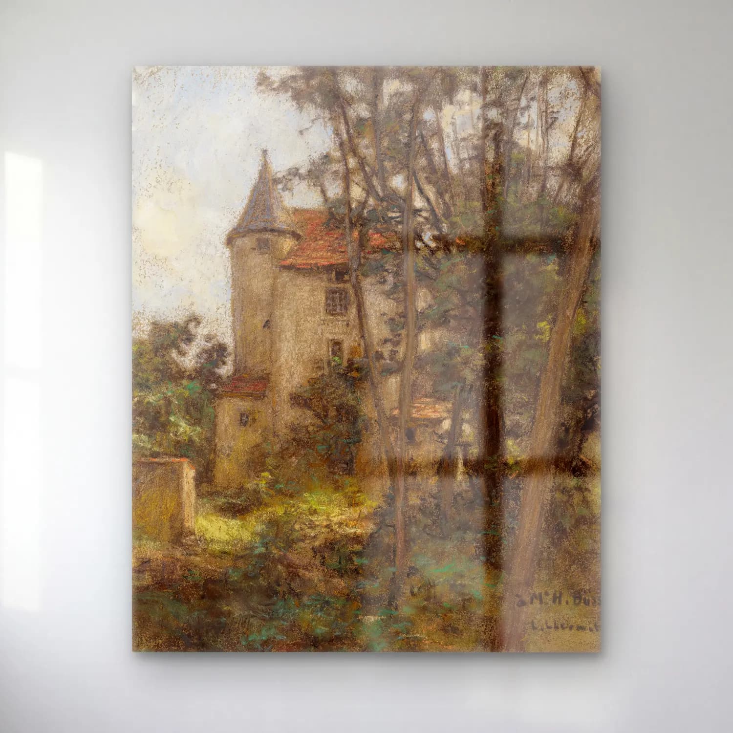 Empresyonist Şato – Pastel Tonlar cam tablo — Empresyonist Şato – Pastel Tonlar — empresyonist şato