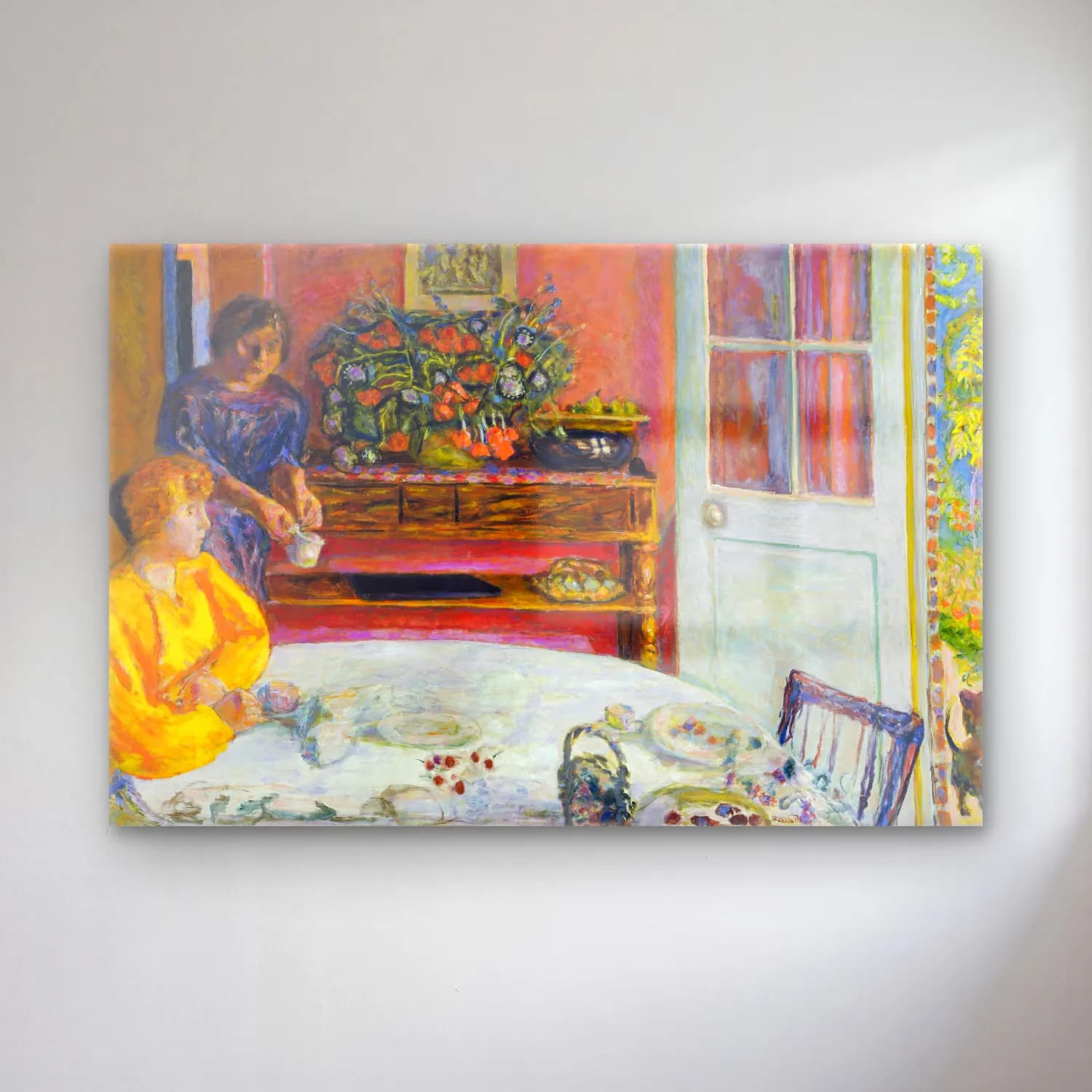 Pierre Bonnard – The Dining Room, Vernonnet cam tablo — Pierre Bonnard – The Dining Room, Vernonnet — empresyonist vintage i̇ç mekân