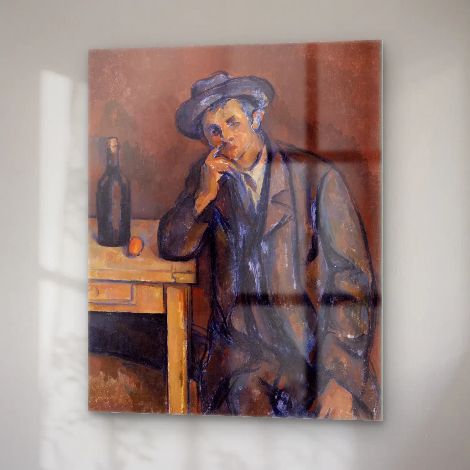 Empresyonist Erkek Portresi No. 16 cam tablo — sağ açıdan görünüm