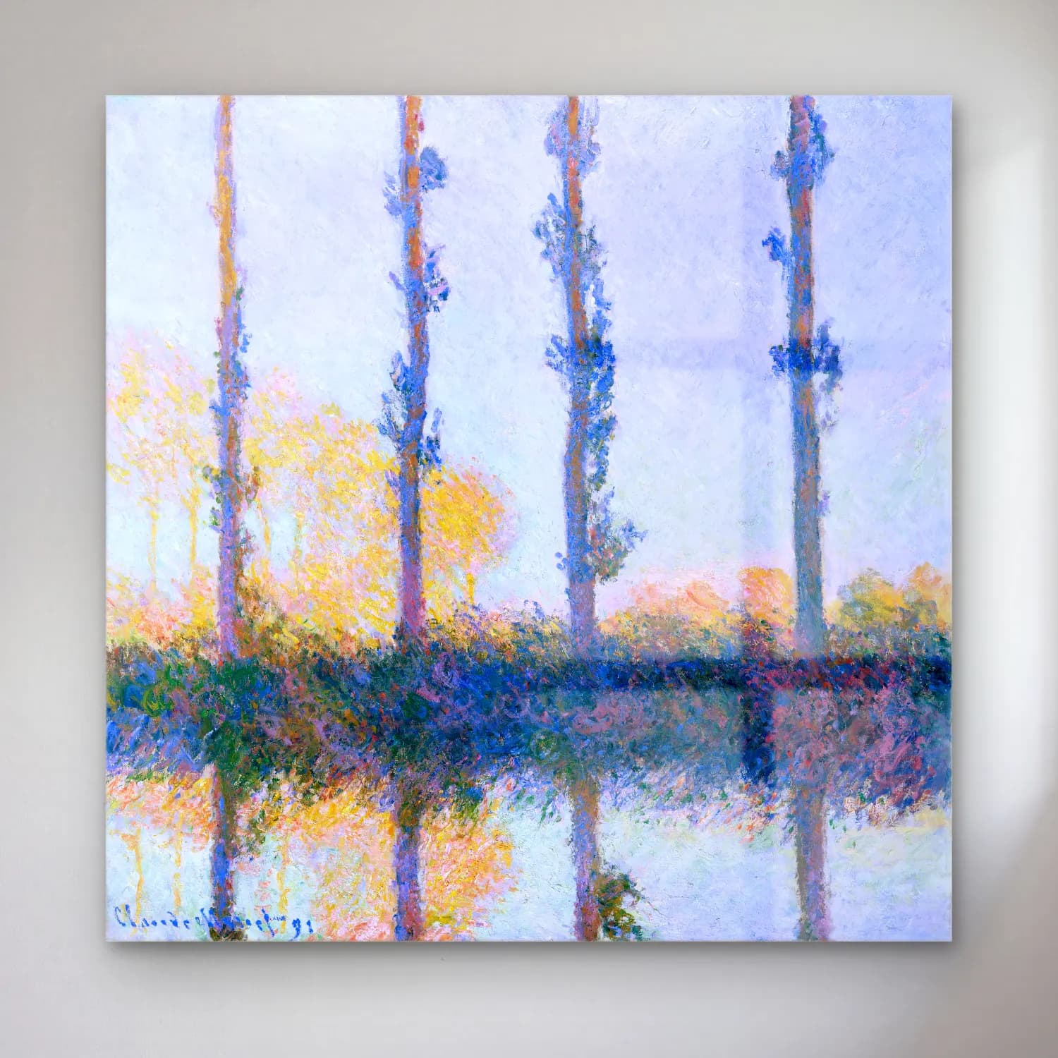 Claude Monet – The Four Trees cam tablo — Claude Monet – The Four Trees — empresyonist orman