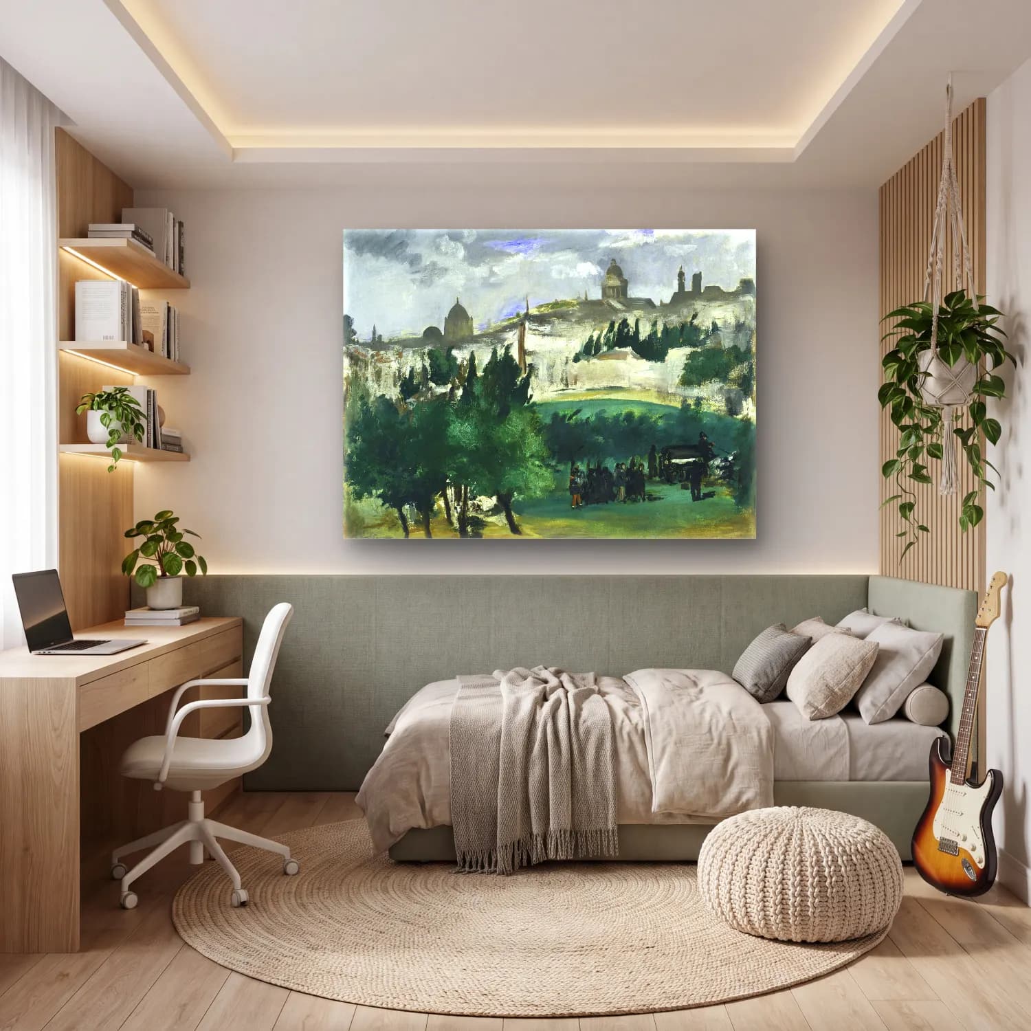 Empresyonist Roma – Siyah Beyaz Tonlar cam tablo — genç odasında