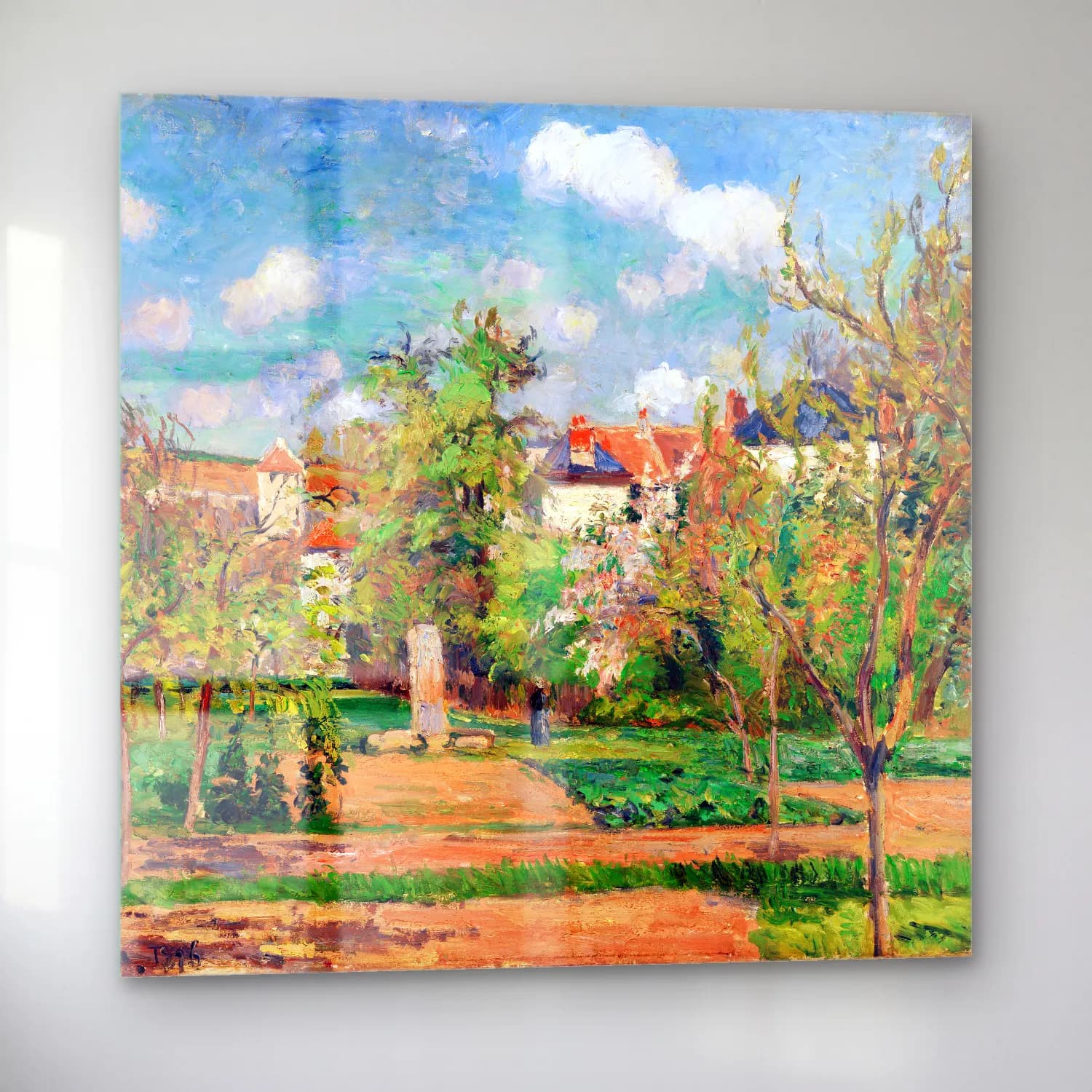 Camille Pissarro – The Garden in the sun, Pontoise cam tablo — sol açıdan görünüm