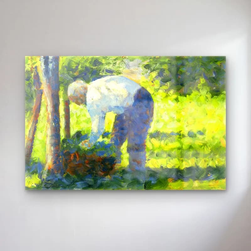 Georges Seurat – The Gardener (ca. 1882–1883) cam tablo — Georges Seurat – The Gardener (ca. 1882–1883) — empresyonist renk alanları