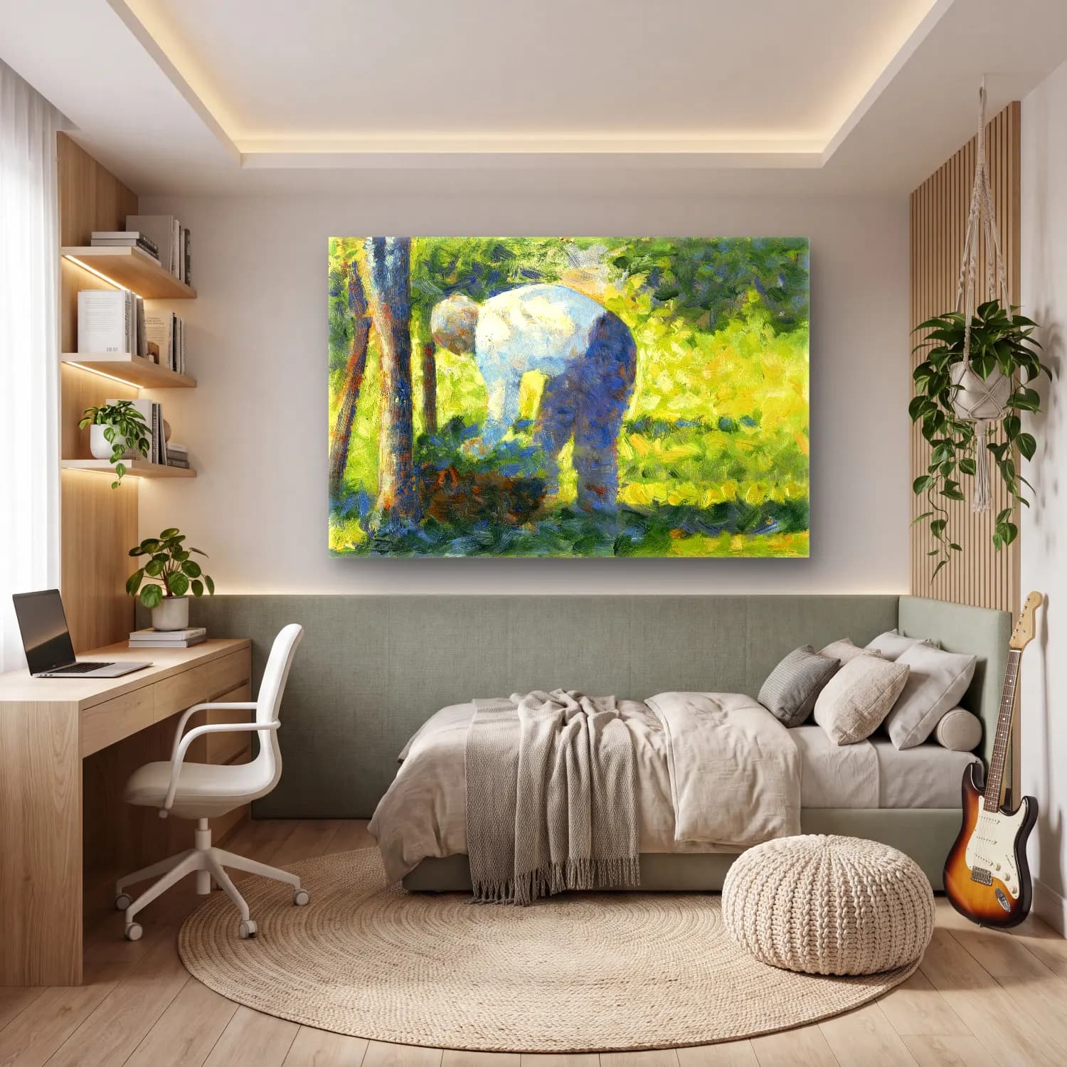 Georges Seurat – The Gardener (ca. 1882–1883) cam tablo — genç odasında