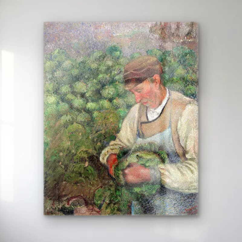 The Gardener – Old Peasant with Cabbage cam tablo — The Gardener – Old Peasant with Cabbage — empresyonist sebzeler